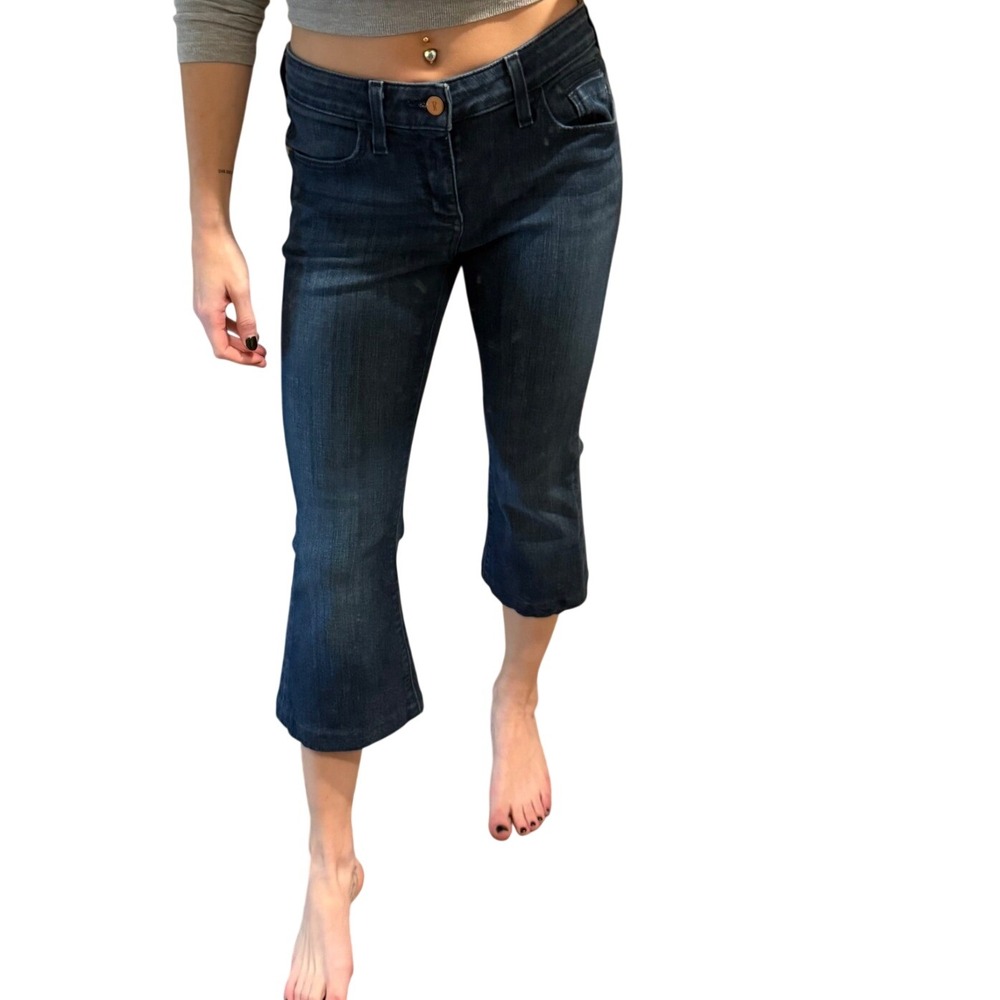 Anthropologie Pilcro Cropped Flare Jeans Dark Wash Size 28